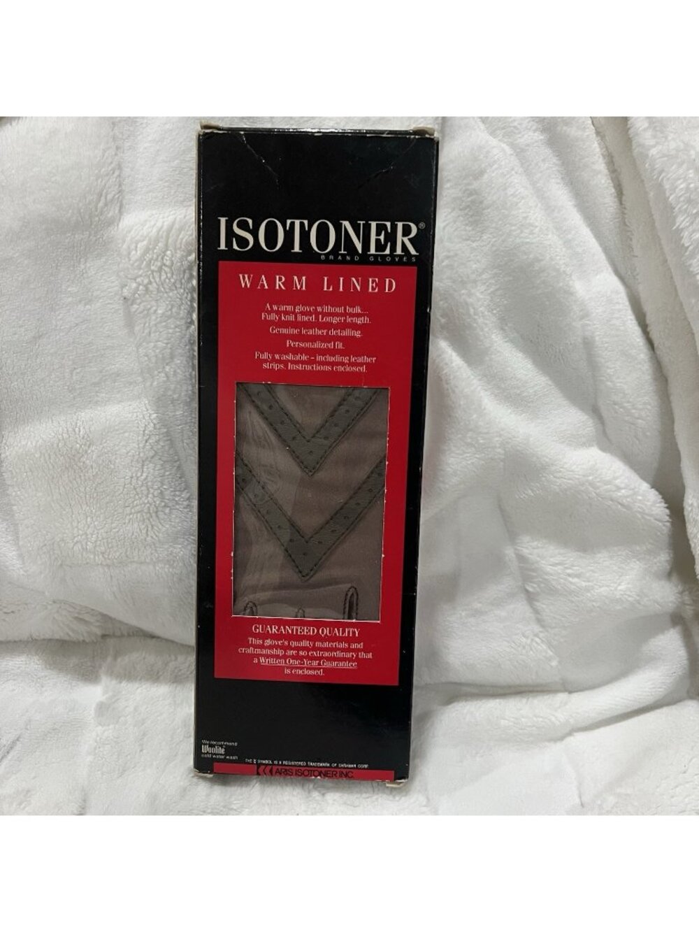 Isotoner Warm Lined Gloves Taupe Women One Size 6.5-8 Leather Trim NIB